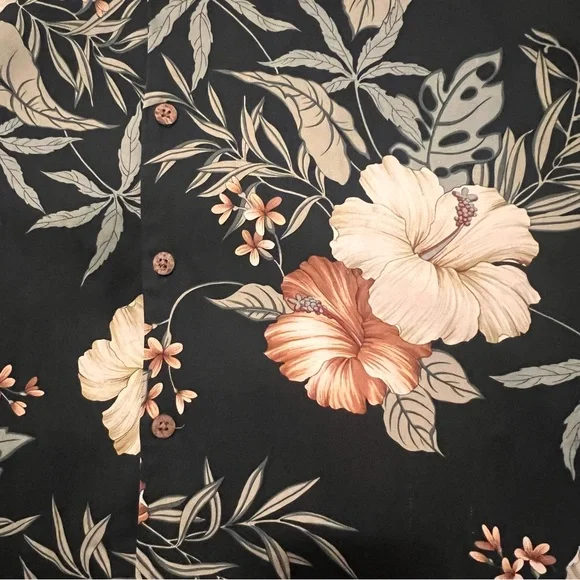 Tommy Bahama Mens Tropical tropical print silk button down shirt size XL - Picture 9 of 14